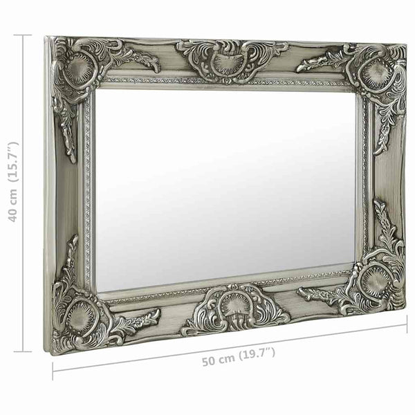 vidaXL Baroque Style Wall Mirror 50x40 cm Silver
