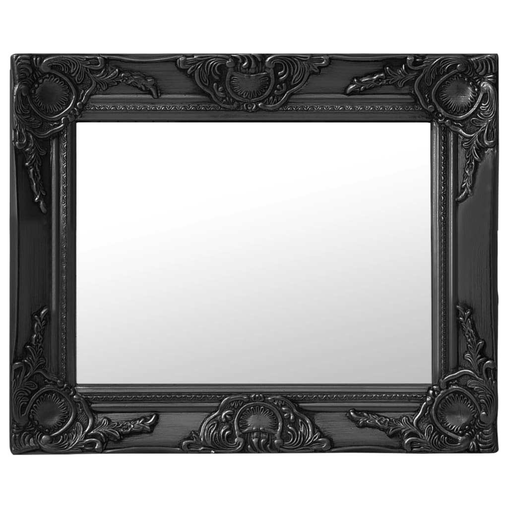 vidaXL Baroque Style Wall Mirror 50x40 cm Black