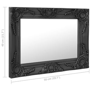 vidaXL Baroque Style Wall Mirror 50x40 cm Black