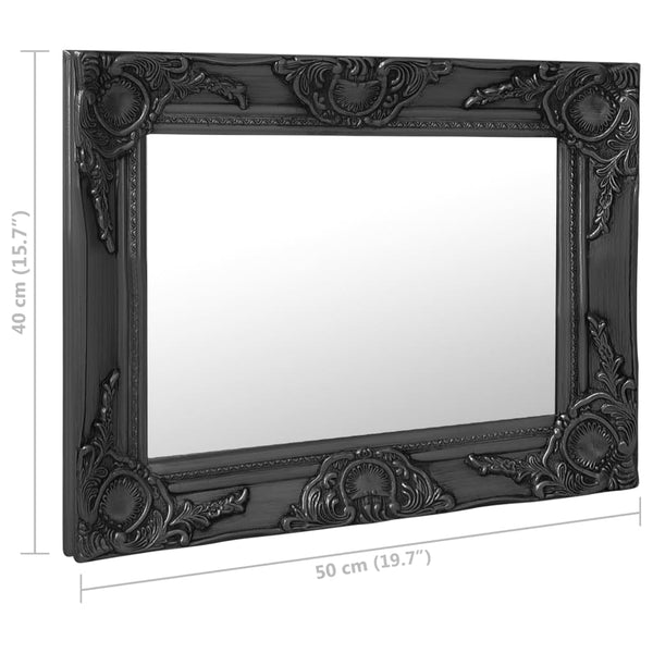 vidaXL Baroque Style Wall Mirror 50x40 cm Black