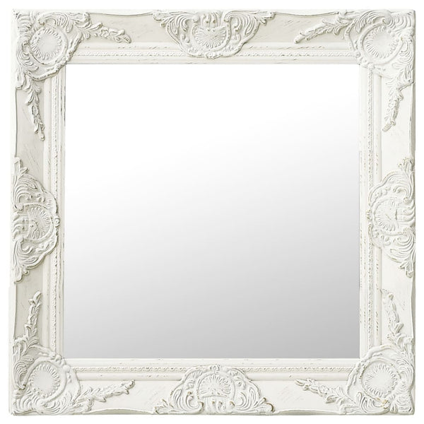 vidaXL Baroque Style Wall Mirror 50x50 cm White