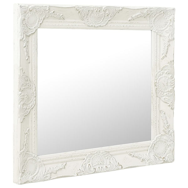vidaXL Baroque Style Wall Mirror 50x50 cm White