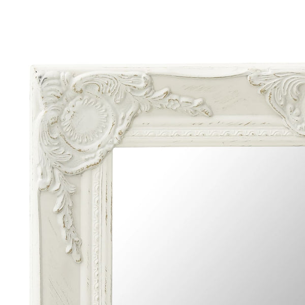 vidaXL Baroque Style Wall Mirror 50x50 cm White