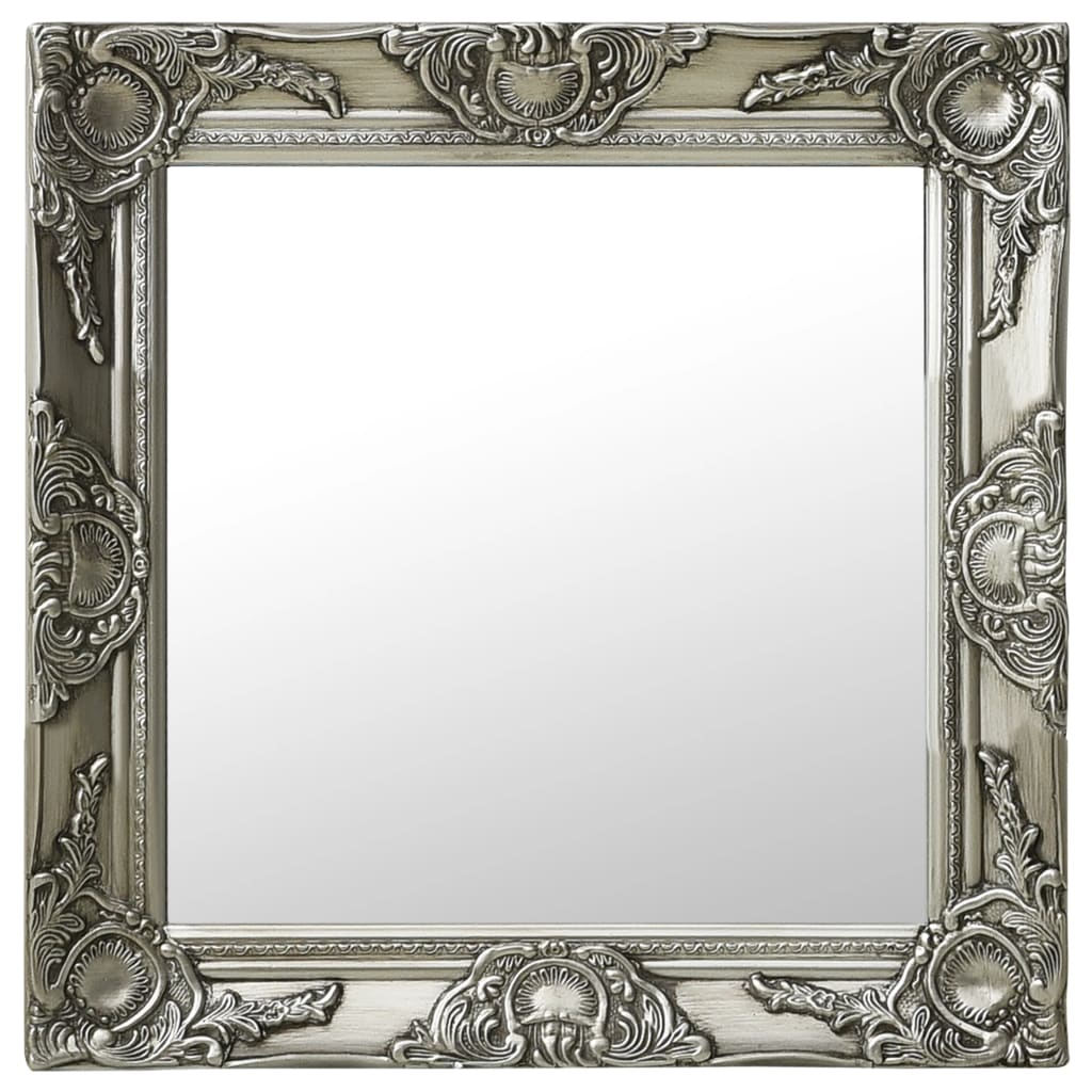 vidaXL Baroque Style Wall Mirror 50x50 cm Silver