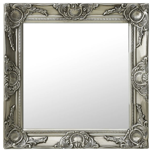 vidaXL Baroque Style Wall Mirror 50x50 cm Silver