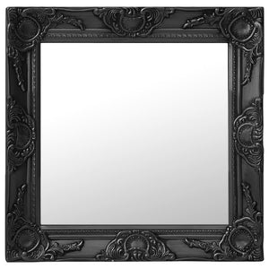 vidaXL Baroque Style Wall Mirror 50x50 cm Black