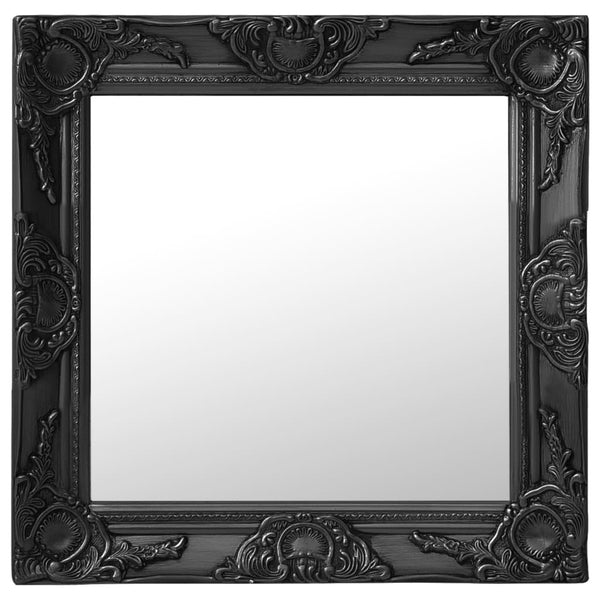 vidaXL Baroque Style Wall Mirror 50x50 cm Black