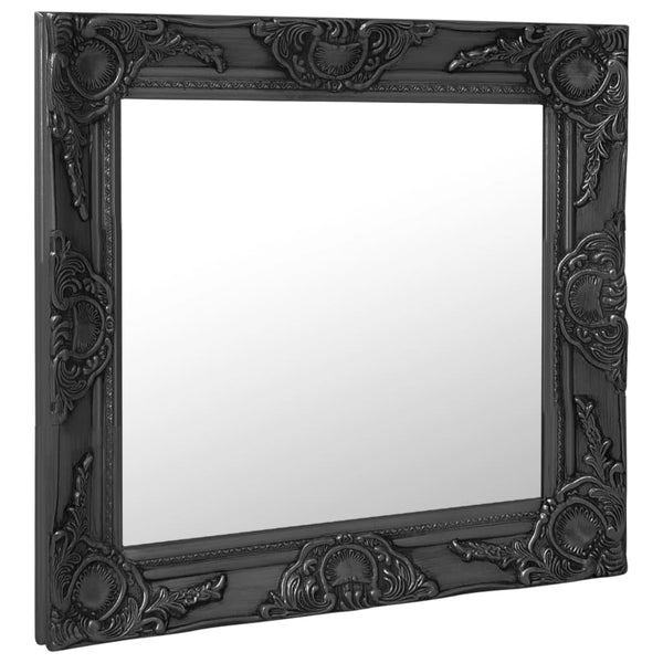 vidaXL Baroque Style Wall Mirror 50x50 cm Black