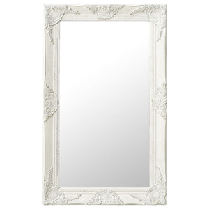 vidaXL Baroque Style Wall Mirror 50x80 cm White