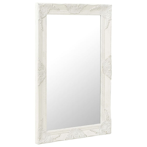 vidaXL Baroque Style Wall Mirror 50x80 cm White