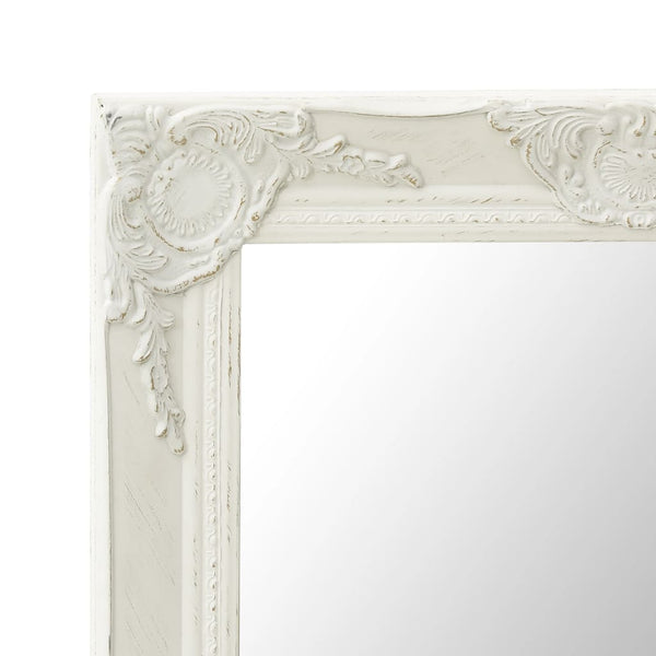 vidaXL Baroque Style Wall Mirror 50x80 cm White