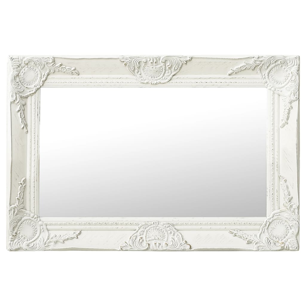 vidaXL Baroque Style Wall Mirror 60x40 cm White
