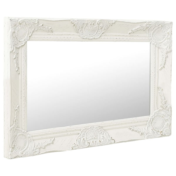 vidaXL Baroque Style Wall Mirror 60x40 cm White
