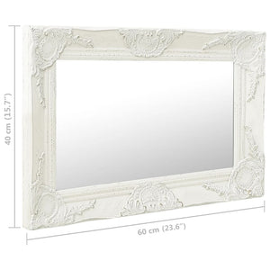 vidaXL Baroque Style Wall Mirror 60x40 cm White