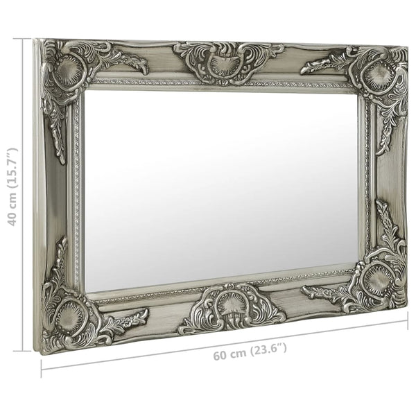 vidaXL Baroque Style Wall Mirror 60x40 cm Silver