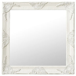 vidaXL Baroque Style Wall Mirror 60x60 cm White