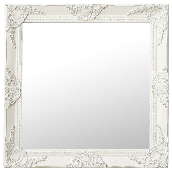 vidaXL Baroque Style Wall Mirror 60x60 cm White