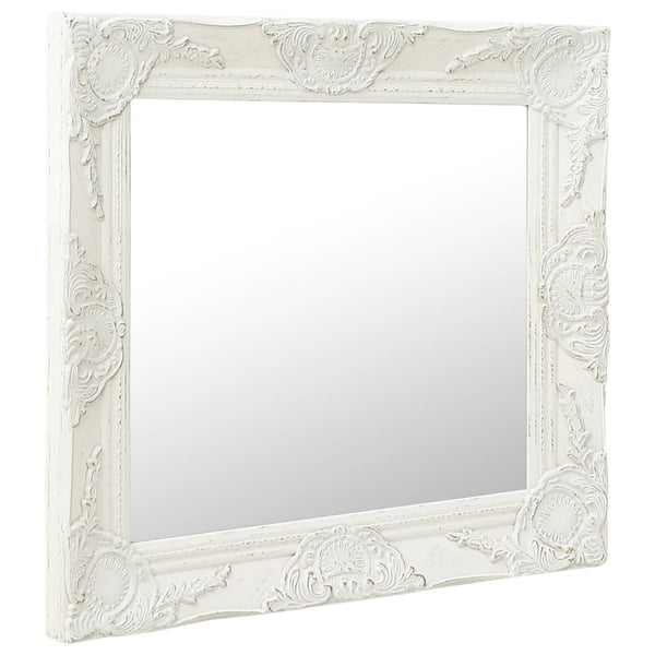 vidaXL Baroque Style Wall Mirror 60x60 cm White
