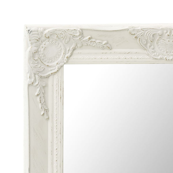vidaXL Baroque Style Wall Mirror 60x60 cm White