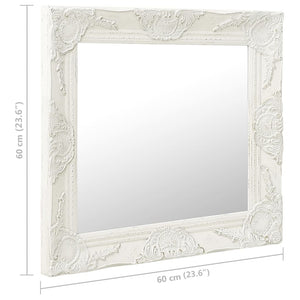 vidaXL Baroque Style Wall Mirror 60x60 cm White
