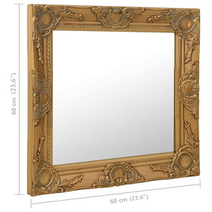 vidaXL Baroque Style Wall Mirror 60x60 cm Golden
