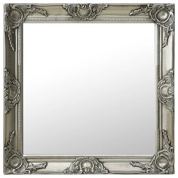 vidaXL Baroque Style Wall Mirror 60 x 60 cm Silver