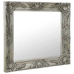 vidaXL Baroque Style Wall Mirror 60 x 60 cm Silver