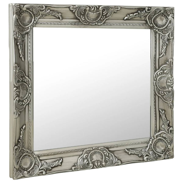 vidaXL Baroque Style Wall Mirror 60 x 60 cm Silver