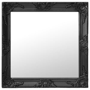 vidaXL Baroque Style Wall Mirror 60x60 cm Black