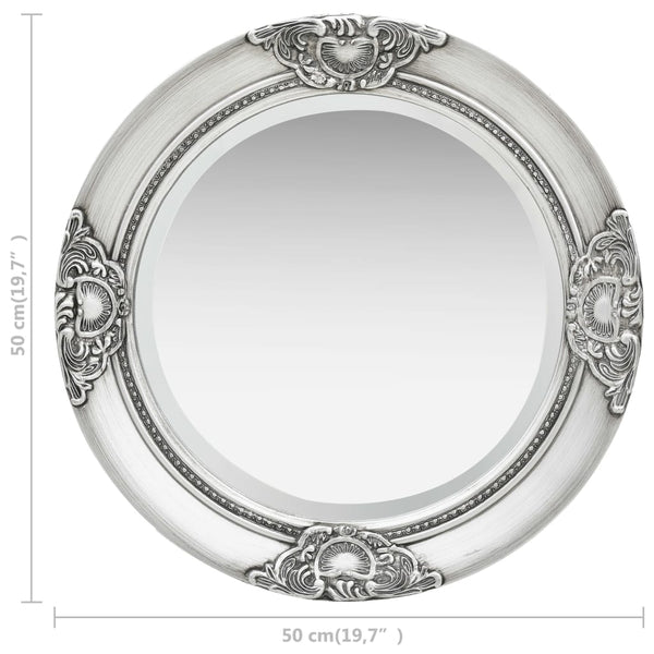 Barock Wandspiegel Silber 50cm