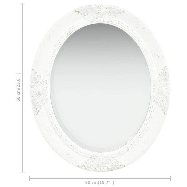 vidaXL Baroque Style Wall Mirror 50x60 cm White