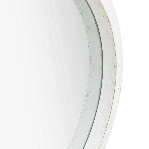 Wandspiegel mit Gürtel, 40 cm, Weiß