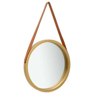 vidaXL Wall Mirror with Belt 50 cm Golden