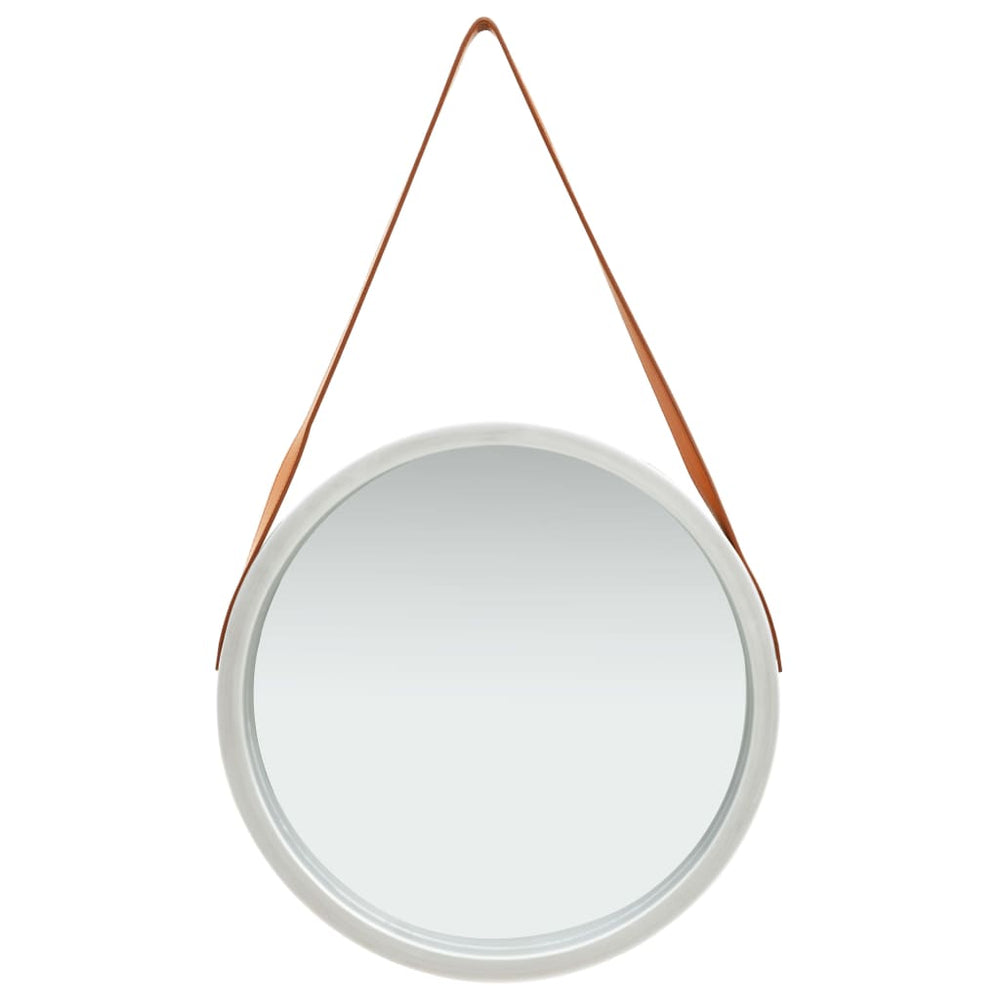 vidaXL Wall Mirror with Belt 50 cm Silver