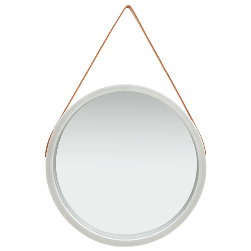 vidaXL Wall Mirror with Belt 60 cm Silver