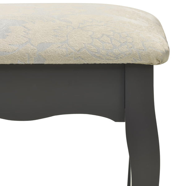 vidaXL Dressing Table Set with Stool Grey 75x69x140 cm Paulownia Wood