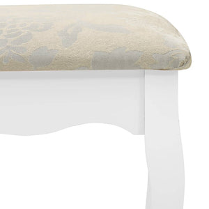 vidaXL Dressing Table Set with Stool White 80x69x141cm Paulownia Wood