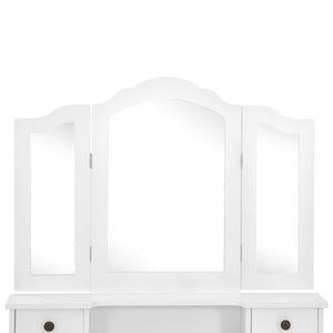 vidaXL Dressing Table Set with Stool White 80x69x141cm Paulownia Wood