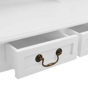 vidaXL Dressing Table Set with Stool White 80x69x141cm Paulownia Wood