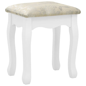 vidaXL Dressing Table Set with Stool White 80x69x141cm Paulownia Wood