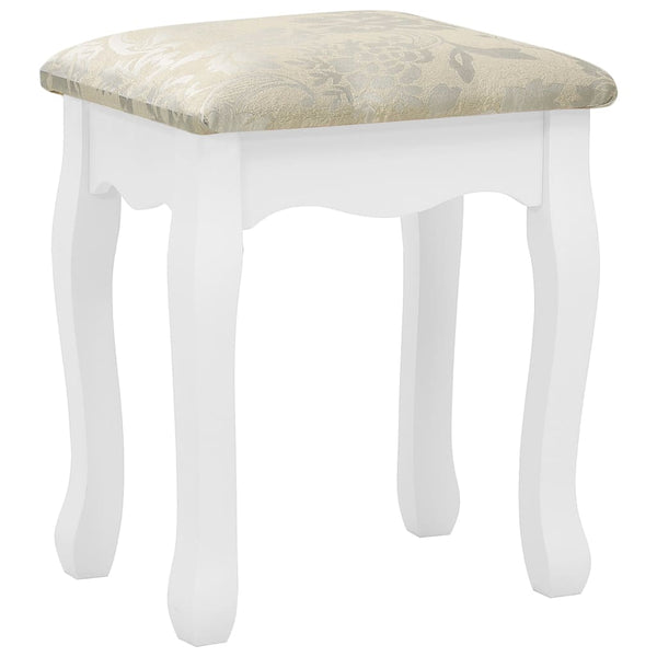 vidaXL Dressing Table Set with Stool White 80x69x141cm Paulownia Wood