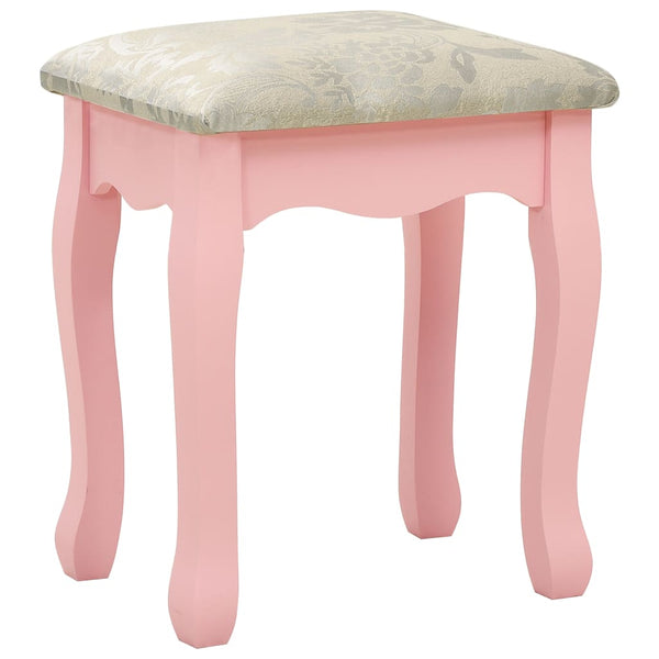 vidaXL Dressing Table Set with Stool Pink 100x40x146 cm Paulownia Wood