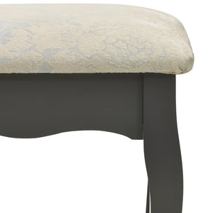 vidaXL Dressing Table Set with Stool Grey 100x40x146 cm Paulownia Wood
