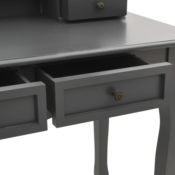 vidaXL Dressing Table Set with Stool Grey 100x40x146 cm Paulownia Wood