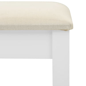 vidaXL Dressing Table with Stool White 65x36x128 cm Paulownia Wood MDF