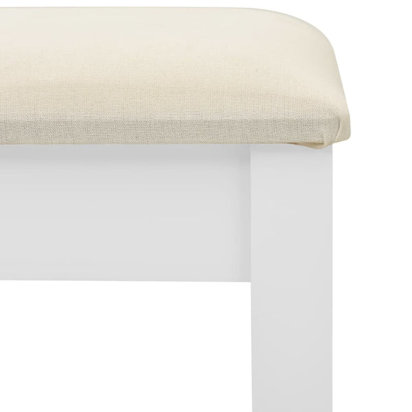 vidaXL Dressing Table with Stool White 65x36x128 cm Paulownia Wood MDF