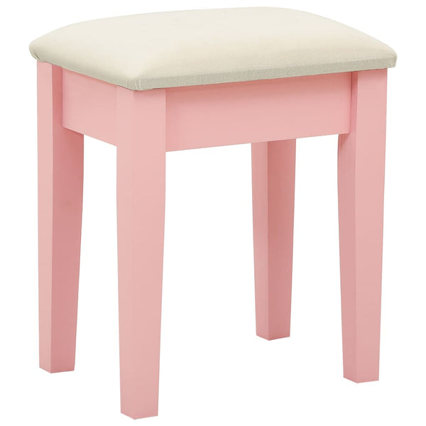 vidaXL Dressing Table with Stool Pink 65x36x128 cm Paulownia Wood MDF