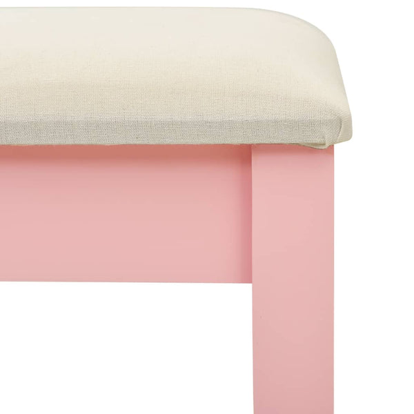 vidaXL Dressing Table with Stool Pink 65x36x128 cm Paulownia Wood MDF