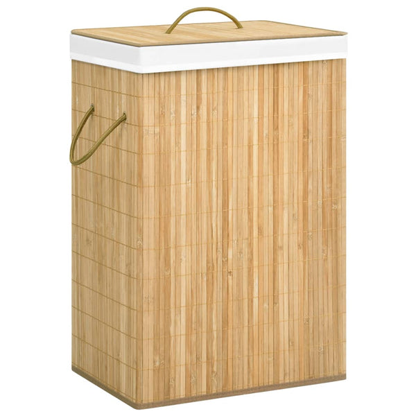 vidaXL Bamboo Laundry Hamper with 2 Compartments 72 L