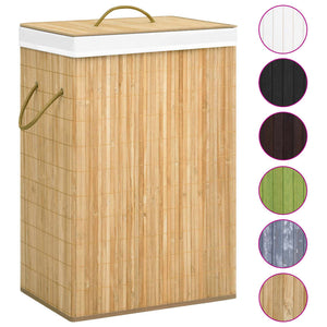 vidaXL Bamboo Laundry Hamper with 2 Compartments 72 L